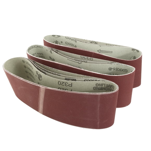 Unique Bargains 3" x 21" 320 Grit Lapped Joint Aluminum Oxide Sanding Belts 10 Pack