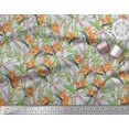 thumbnail image 2 of Soimoi Polyester Crepe Fabric Leaves & Tropical Flower Watercolor Decor Fabric Printed Yard 52 Inch Wide, 2 of 3