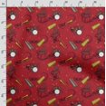 thumbnail image 3 of Soimoi Musical Instruments Printed, Poly Canvas Fabric, Decor Sewing Fabric by The Yard 56 Inch Wide,Decorative Fabric for Curtains Tote Bags, Red, 3 of 5