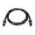 thumbnail image 3 of SatelliteSale Digital Toslink SPDIF Audio Optical Fiber Cable Universal Wire Nylon Black/Silver Cord 3 feet, 3 of 7
