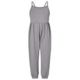 thumbnail image 1 of Girls Overall Solid Summer Rompers for Girls Sleeveless Overalls with Side Pockets Kids Clothes Girls Size 4-5 Y, 1 of 6