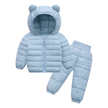 AJIWYH Size 6 Girls Clothes,New Children's Padded Lightweight Suit Baby Baby Autumn And Winter Coat Jacket Here You Are Baby Light Blue,12-18 Months