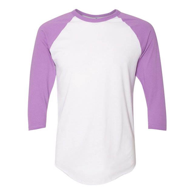 5050 Raglan Three-Quarter Sleeve Tee, XS, WhiteOrchid