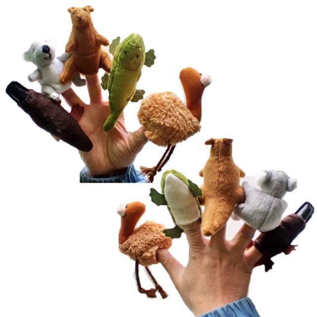 5Pcs Koala Platypus Australian Animal Finger Puppets Plush Doll Interactive Toy