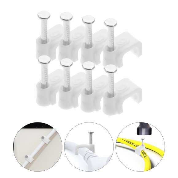 OULII 500 Pcs Clips de Gestion de Câbles Blancs PP pour Câbles et Montage Mural