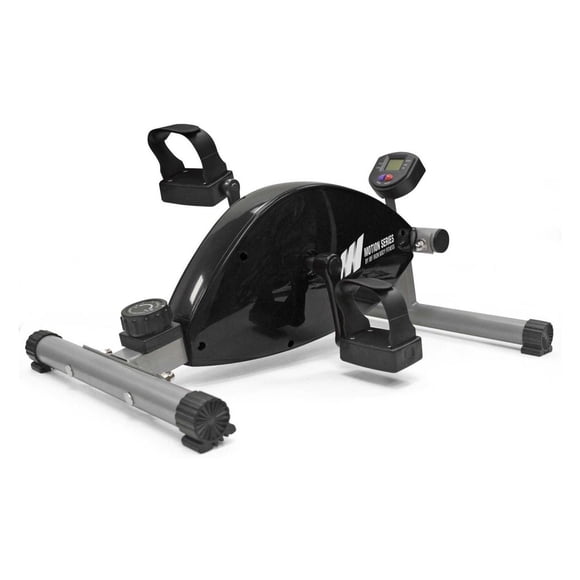 Iron Body Fitness Motion Series C3 Mini Exercise Bike, Compact Under-Desk Pedal Exerciser with Adjustable Resistance and LCD Monitor