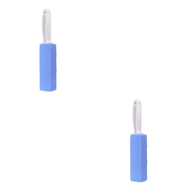 Transemion Pumice Stone Toilets Brush with Handle Grill Feet Rust Care Bath Pool for Blue 10cm 2Set