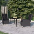 thumbnail image 1 of vidaXL 3 Piece Garden Dining Set Dark Grey, 1 of 5