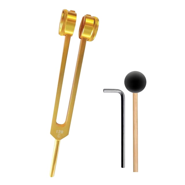 Meitianfacai 128 Hz Tuning Fork Sound Meditation, Gold