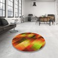 thumbnail image 4 of Ahgly Company Tapis d'Intérieur Lavables en Machine, Carrés, Transitionnel, Zone Rouge, 8' Carré, 4 of 7