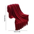thumbnail image 3 of Chmadoxn Couverture Jetée, Couverture Jetée pour Canapé Noël Rouge Couverture Tricotée Hébergement Lit Drapeau Couverture de Loisir Couverture en Fil Textile Couverture de Sofa Décorer Couverture de Sofa, 3 of 6