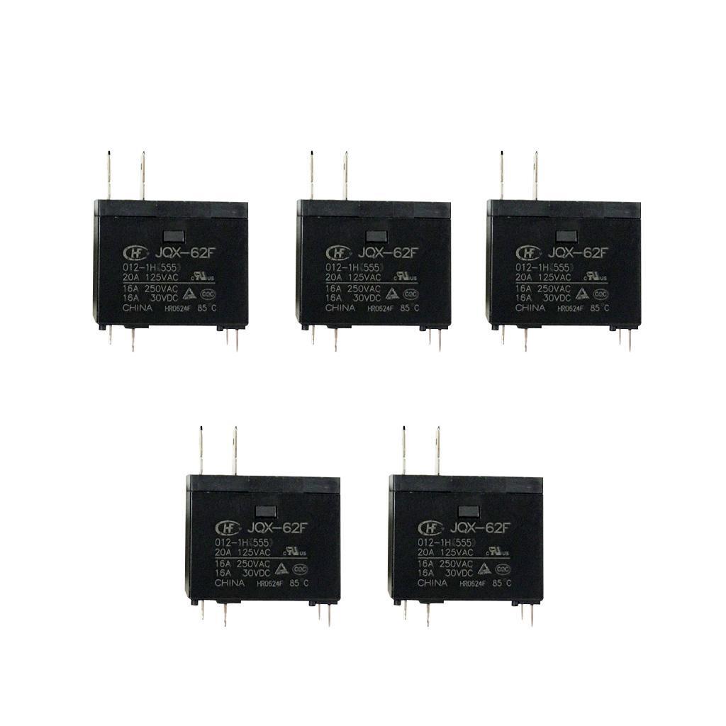VONKY 5 Pieces JQX-62F-012-1H Water Heater Microwave Oven Relay Coil 12VDC