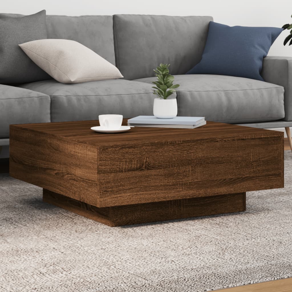 vidaXL Table Basse Chêne Brun 80x80x31 cm Bois Reconstitué