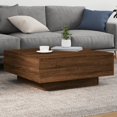 thumbnail image 1 of vidaXL Coffee Table Brown Oak 80x80x31 cm Engineered Wood, 1 of 5