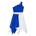 thumbnail image 3 of Yartina Robe de Danse Asymétrique pour Filles, Tunique de Prière Lituricale, Bleu 16, 3 of 6