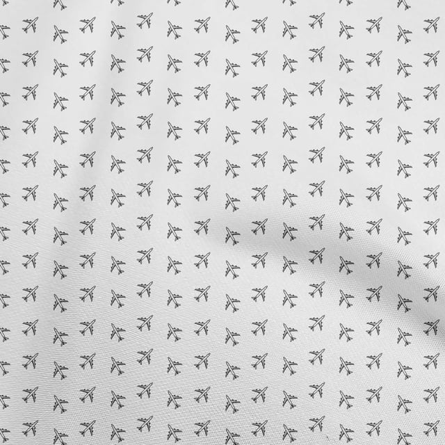 oneOone Silk Tabby White Fabric Aeroplane Sewing Craft Projects Fabric Prints By Yard 42 Inch Wide