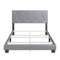 thumbnail image 2 of Boyd Sleep Brussels Faux Leather Queen Platform Bed Frame and Headboard, Grey, 2 of 7
