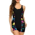 thumbnail image 1 of RELLECIGA Women's Athletic Boyleg One Piece Swimsuits Sport Bathing Suit, 1 of 8