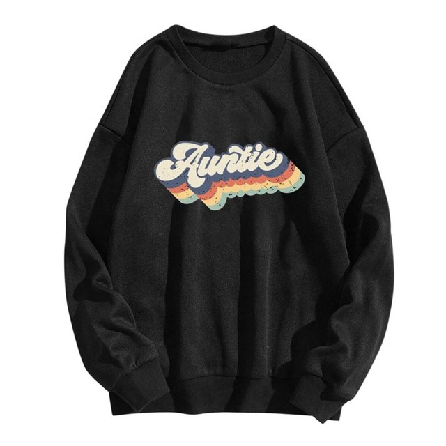 MesaSe Womens Casual Manches Longues Graphiques Tee-Shirts Sweat-Shirts à Col Rond Pull-Overs pour Femmes