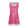 thumbnail image 5 of FAIWAD Robe Boutonnée pour Femmes Col Ras du Cou Sans Manches Robe Trapèze Filles Été Décontractée Ample Midi Robe d'Été, 5 of 5