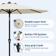 thumbnail image 3 of Garvee Parasol de Patio Extérieur de 9 Pieds, avec Inclinaison à Bouton-Poussoir et 8 Nervures Robustes, Blanc Cassé, 3 of 7