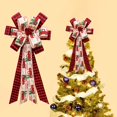 thumbnail image 3 of Bowknot Exquisite Workmanship Wide Application Polyester Long Red Black Buffalo Plaid Bow Pendant for Home, 3 of 8