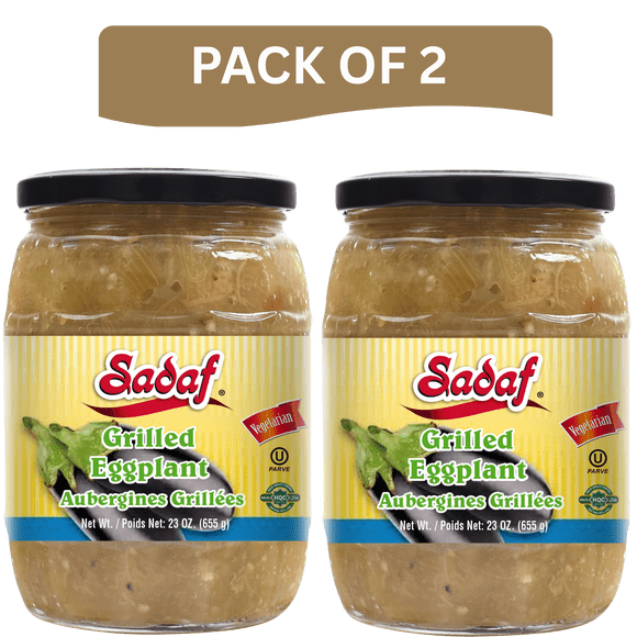 Sadaf Grilled Eggplant, 655g Each, Pack Of 2 (Total 1.31 kg), Ready to Serve, Mediterranean