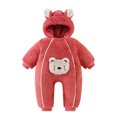 thumbnail image 1 of LSLJS Barboteuse pour Bébé Fille Garçon Combinaison Pyjama Manches Longues à Capuche en Peluche Tenue Automne Hiver, 1 of 2