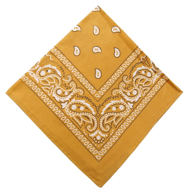 Meitianfacai Paisley Bandanas Multi Colored Set Cowboy Bandana Head Scarf Double Sided, Yellow