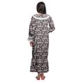 thumbnail image 4 of Moomaya Printed Long Sleeve Maxi Nightdress Button Down Cotton Sleepwear Gown, 4 of 5