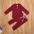 thumbnail image 2 of Combinaisons pour Bébés, Boutons Col Rond à Manches Longues Haut + Pantalon Long Élastique, 2 of 5