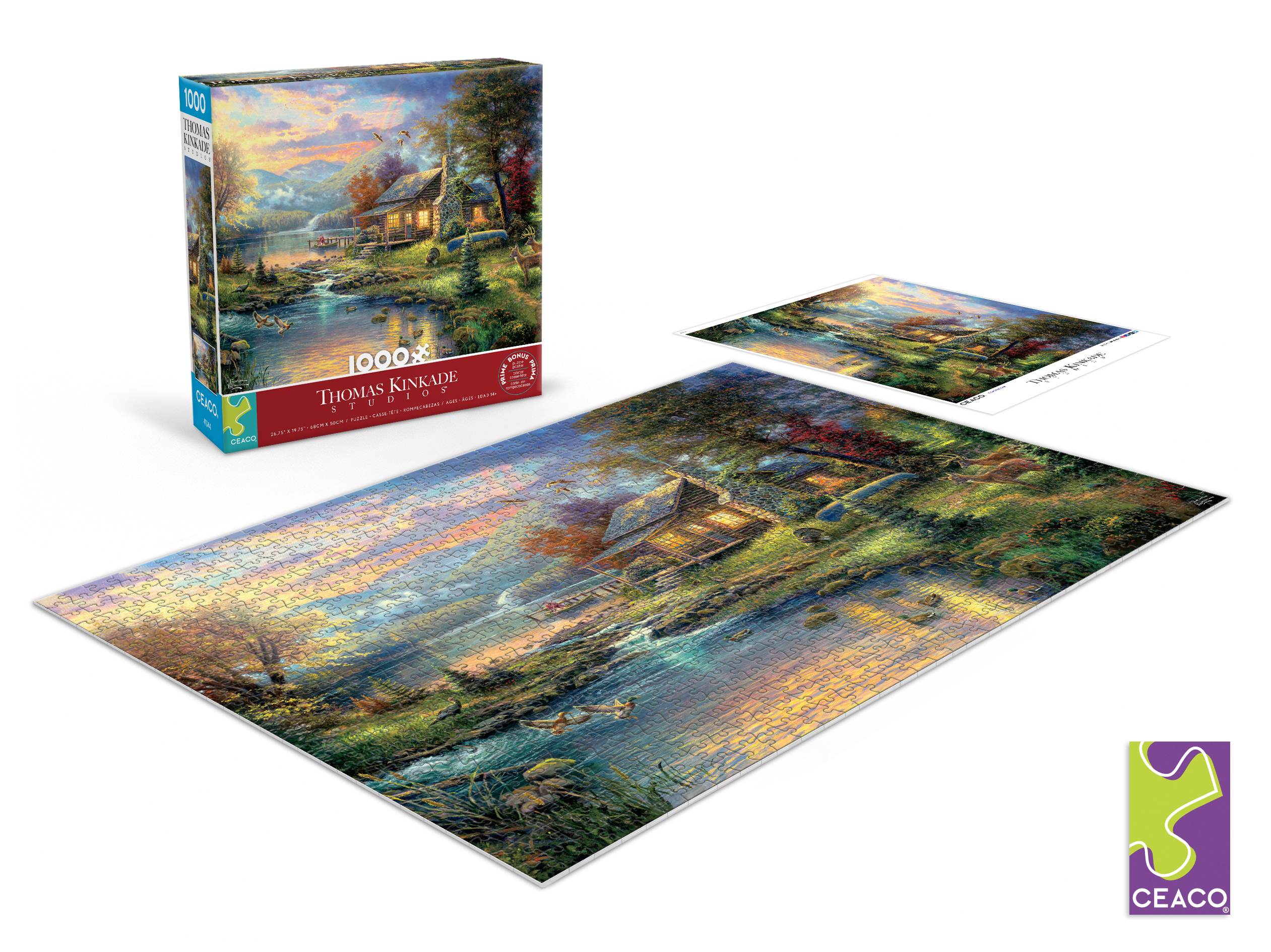 Ceaco Thomas Kinkade Nature's Paradise Puzzle en bois de 1000 pièces pour adultes, dès 14 ans+