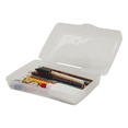 thumbnail image 3 of Storex Standard Plastic Pencil Box for Elementary School, 8.4 x 5.6 x 2.5 in, Clear, 1 Count, 3 of 4