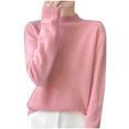 thumbnail image 1 of Cameland Pull Tricoté Mode Femme Décontracté Col Semi-Haut Couleur Unie Base Ample, 1 of 3