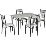 HOMCOM Kitchen Table and Chairs Set Modern Dining Table Set Set of 5