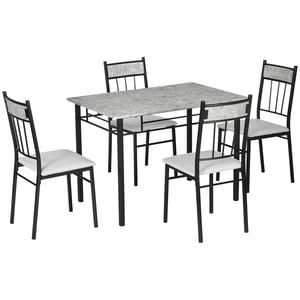 HOMCOM Kitchen Table and Chairs Set Modern Dining Table Set Set of 5