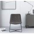 thumbnail image 3 of Grayson Accent Chair in Charcoal Faux Leather with Black Base, 3 of 8