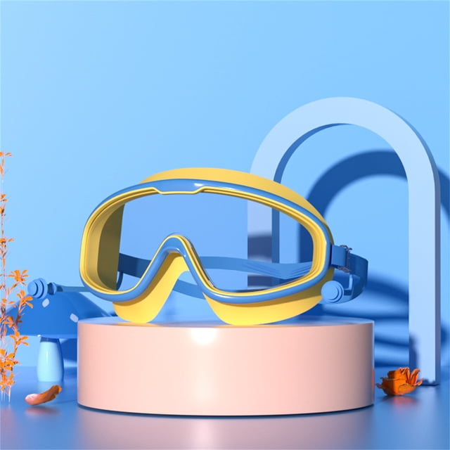 Kids Swimming Goggles - Large Frame HD Waterproof Eyewear - Adjustable Soft Silicone Seal & Eye Protection for Children