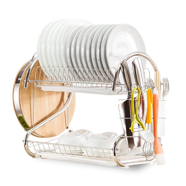 Amdohai Dish Drying Rack 2 Tier Dish Rack Steel with Removable