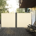 thumbnail image 2 of Outsunny Double Retractable Side Awning 236" x 71" Patio Screen Cream White, 2 of 10