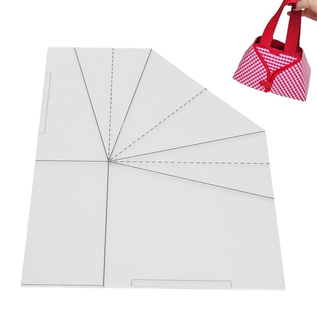 Acrylic Foldable Food Basket Sew Template, Transparent Handbag Sewing Template DIY Sewing Ruler for Basket Making