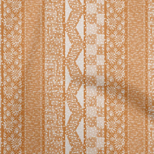 oneOone Velvet Orange Fabric Mix Block Pattern Sewing Material Print Fabric By The Yard 58 Inch Wide