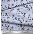 thumbnail image 3 of Soimoi Rayon Crepe Fabric Floral Love Text Print Fabric by the Yard 46 Inch Wide, 3 of 5