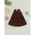 thumbnail image 4 of Faithtur Robe à Volants pour Fille, Sans Manches, Épaules Dénudées, Couleur Unie, Décontractée, Fête, Rue, Princesse, 4 of 8