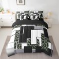 thumbnail image 2 of YST Abstract Geometric Bed In A Bag 7 Piece Queen Leopard Print Bedding Set Cheetah Grids Comforter Set With Sheets For Adults Men Women Abstract Wild Animal Buffalo Check Bed Set, 2 of 5