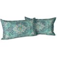 thumbnail image 1 of Green Boho Throw Pillow Covers Set of 2 Monaco Rug Carpet Double Sided Pattern Cotton Soft Pillow Case Cushion Cover Pillowcase for Garden Couch Sofa Bed Decorative 12x20 inch, 1 of 5