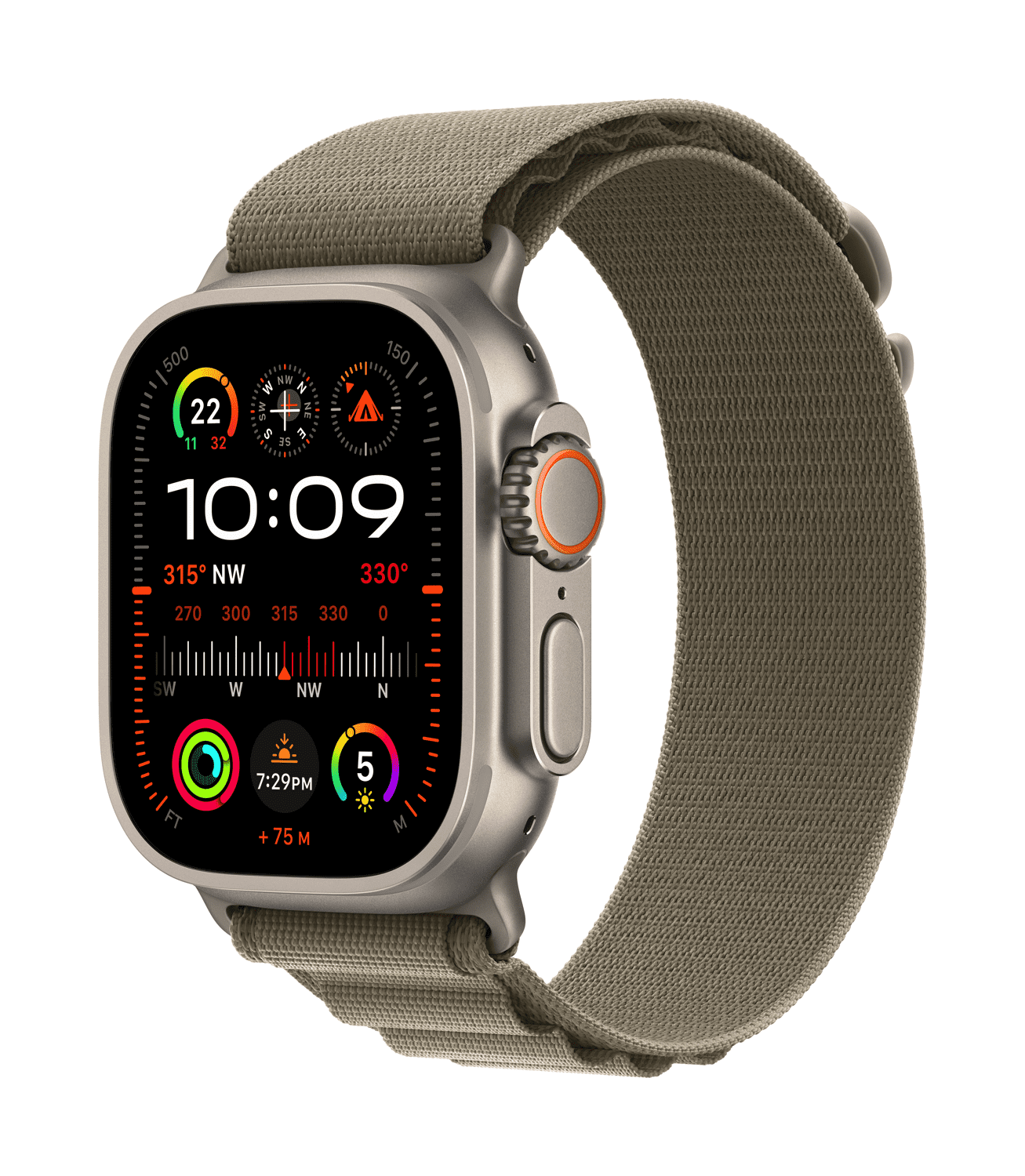 Apple Watch Ultra 2 (GPS + Cellular) Olive Alpine Loop - Medium