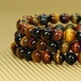 thumbnail image 3 of Bracelet Extensible en Perles Rondes de 6 mm en Oeil de Tigre Multicolore Naturel de Qualité AA 7 Pouces Unisexe, 3 of 5