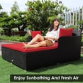 thumbnail image 4 of Costway Outdoor Patio Rattan Daybed Thick Pillows Cushioned Sofa Furniture Red, 4 of 10