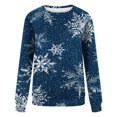 thumbnail image 4 of EGNMCR Chandail en Molleton de Noël Mode Femme Imprimé Col Rond Chandail Manches Longues Blouse Confortable Chandail en Molleton, 4 of 5
